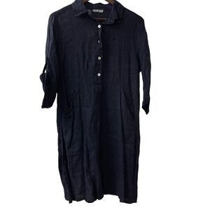linen cross back dress Vetiver 23